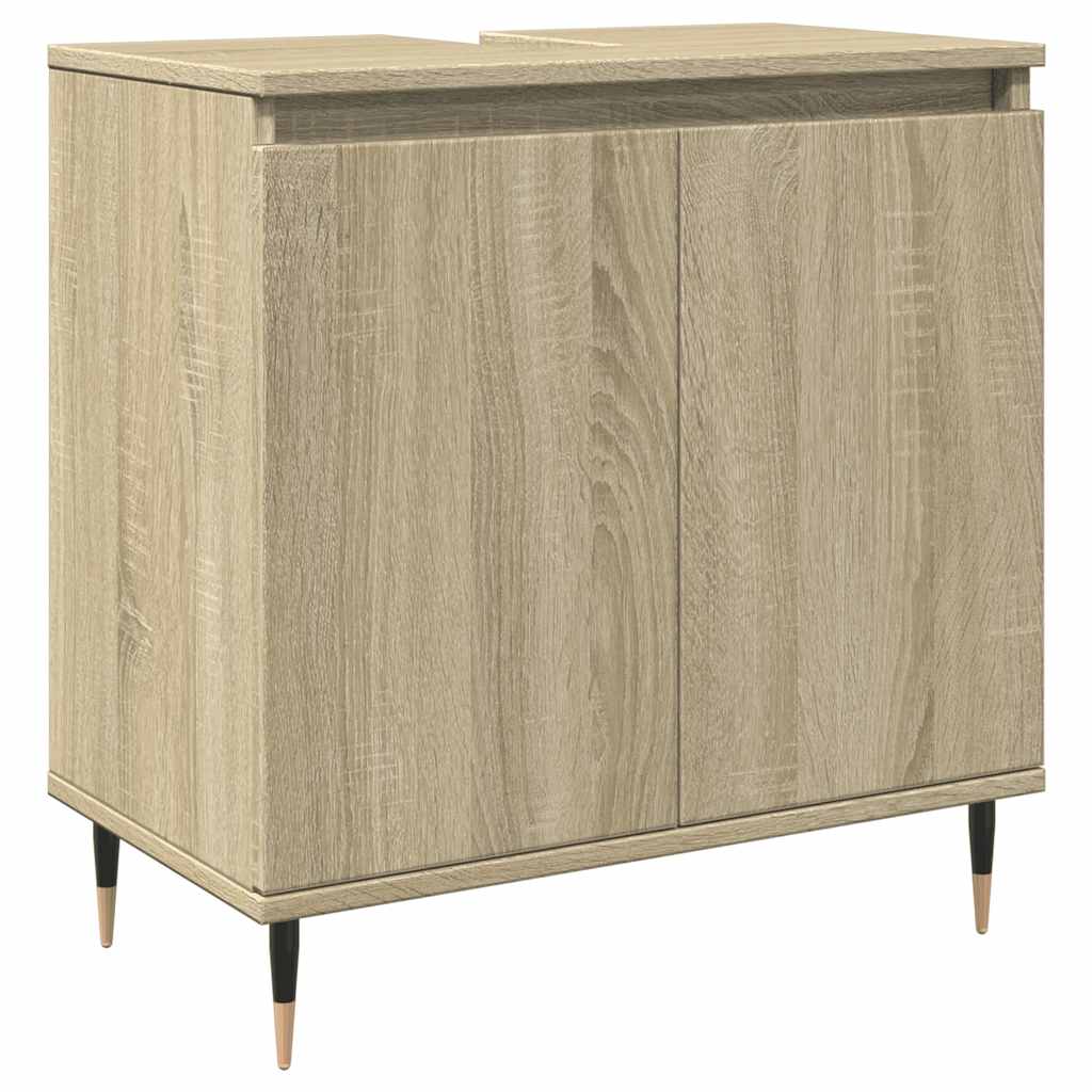 vidaXL Bathroom Cabinet Sonoma Oak 58x33x60 cm Engineered Wood 2