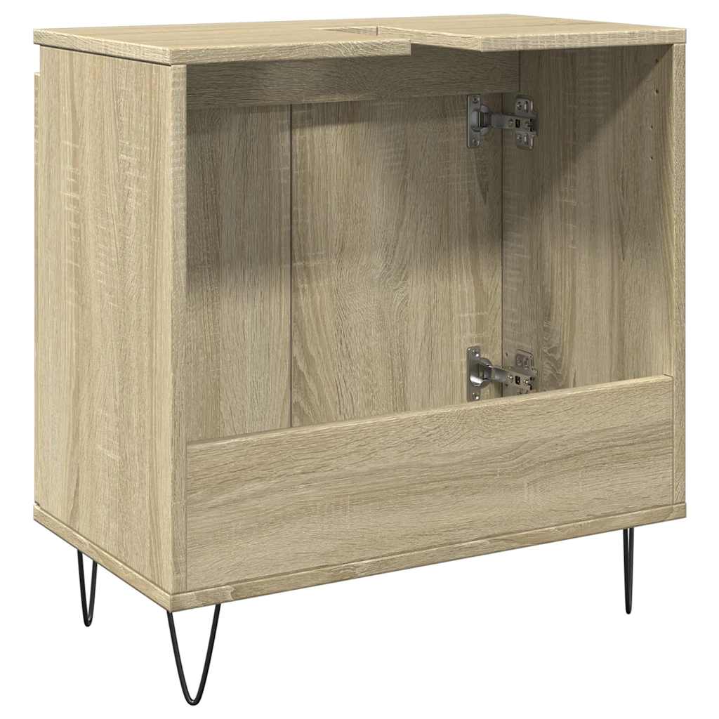vidaXL Bathroom Cabinet Sonoma Oak 58x33x60 cm Engineered Wood 6