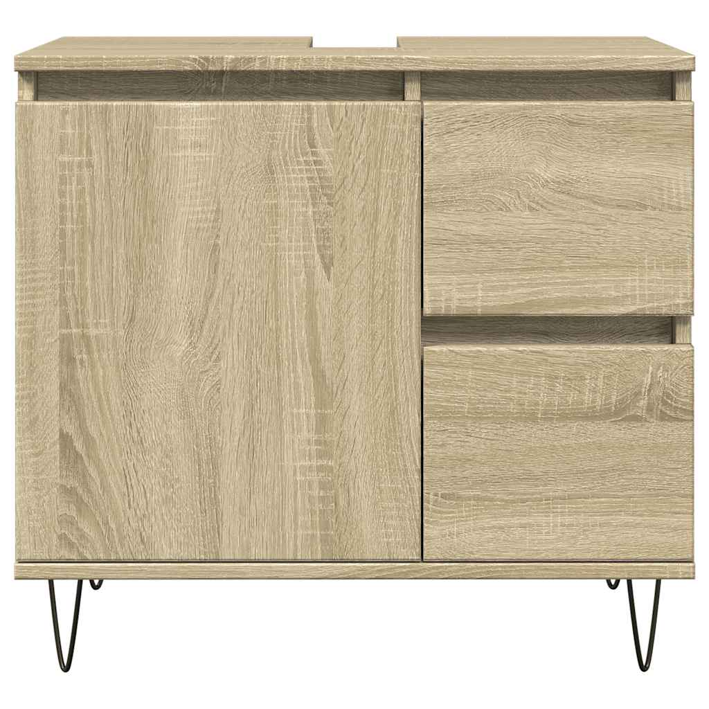 vidaXL Bathroom Cabinet Sonoma Oak 65x33x60 cm Engineered Wood 3