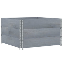 Pallet Collars Solid Wood Pine 3 pcs Grey 100 cm 100 cm