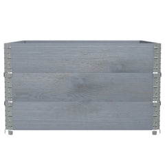 Pallet Collars Solid Wood Pine 3 pcs Grey 100 cm 100 cm
