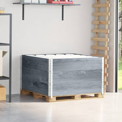 Pallet Collars Solid Wood Pine 3 pcs Grey 100 cm 100 cm