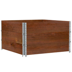 Pallet Collars Brown Solid Wood Pine 3 pcs Dark Brown 100 cm 100 cm