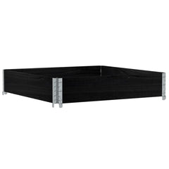 vidaXL Garden Planter Black 100x100 cm Solid Wood Pine 2