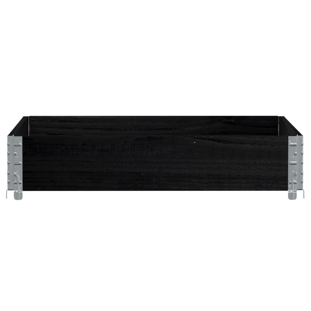 vidaXL Garden Planter Black 100x100 cm Solid Wood Pine 3