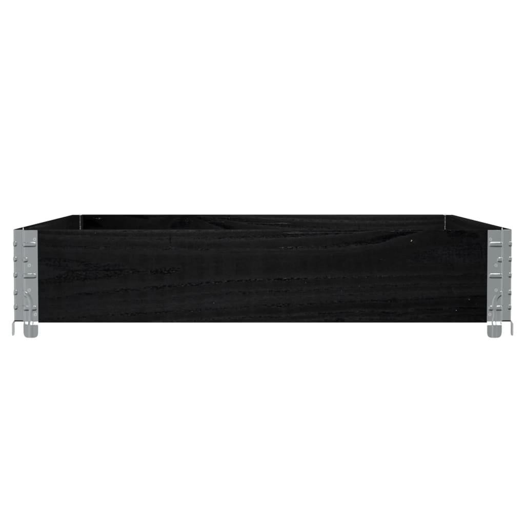 vidaXL Garden Planter Black 100x100 cm Solid Wood Pine 4