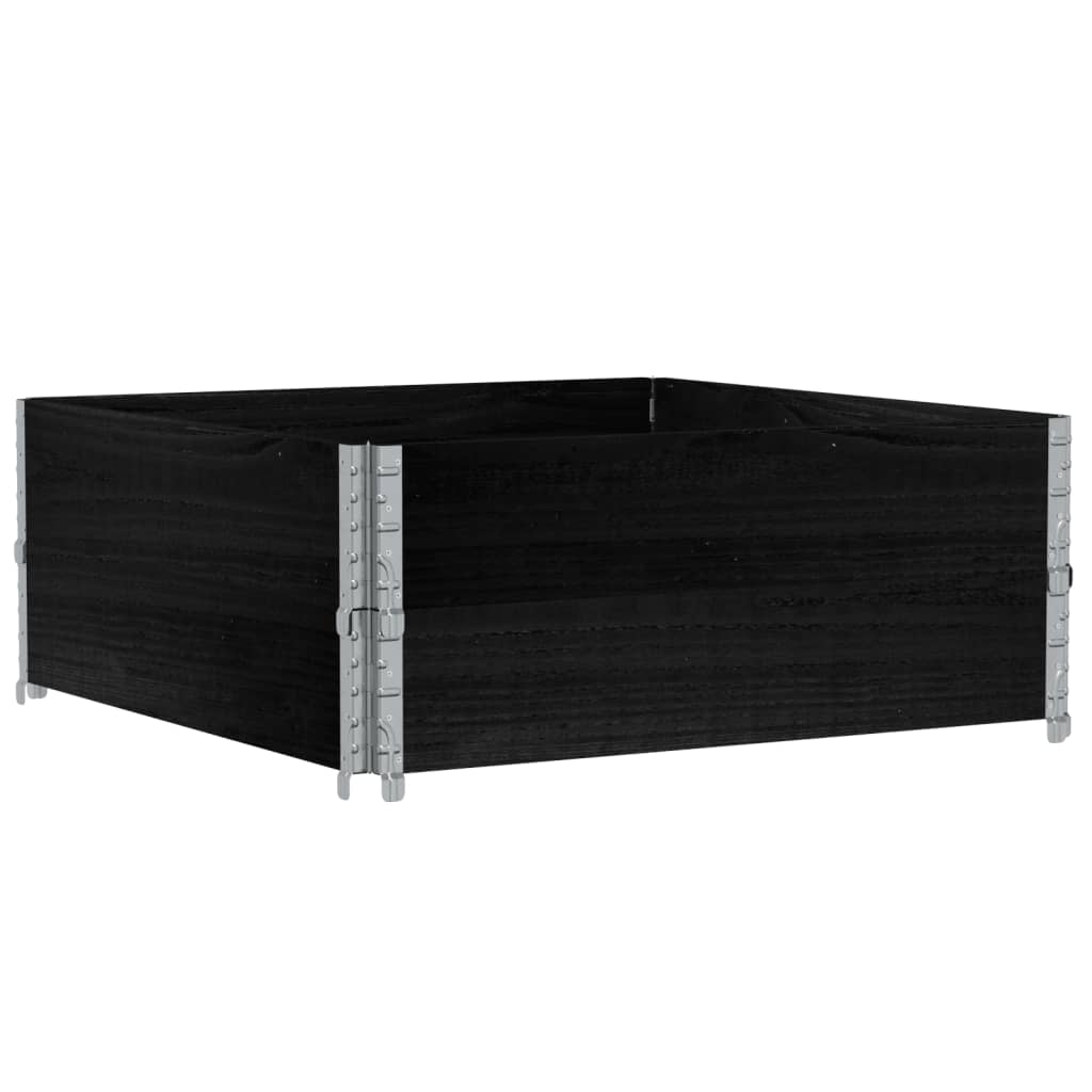 vidaXL Garden Planter Black 100x100 cm Solid Wood Pine 5