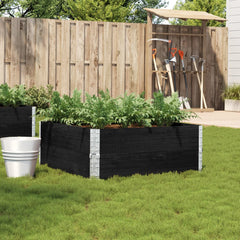 vidaXL Garden Planter Black 100x100 cm Solid Wood Pine 1