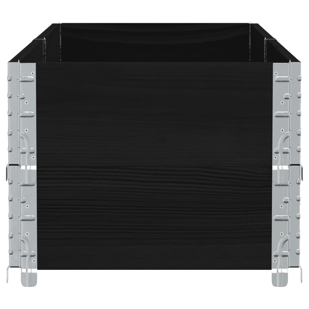vidaXL Garden Planter Black 150x50 cm Solid Wood Pine 4