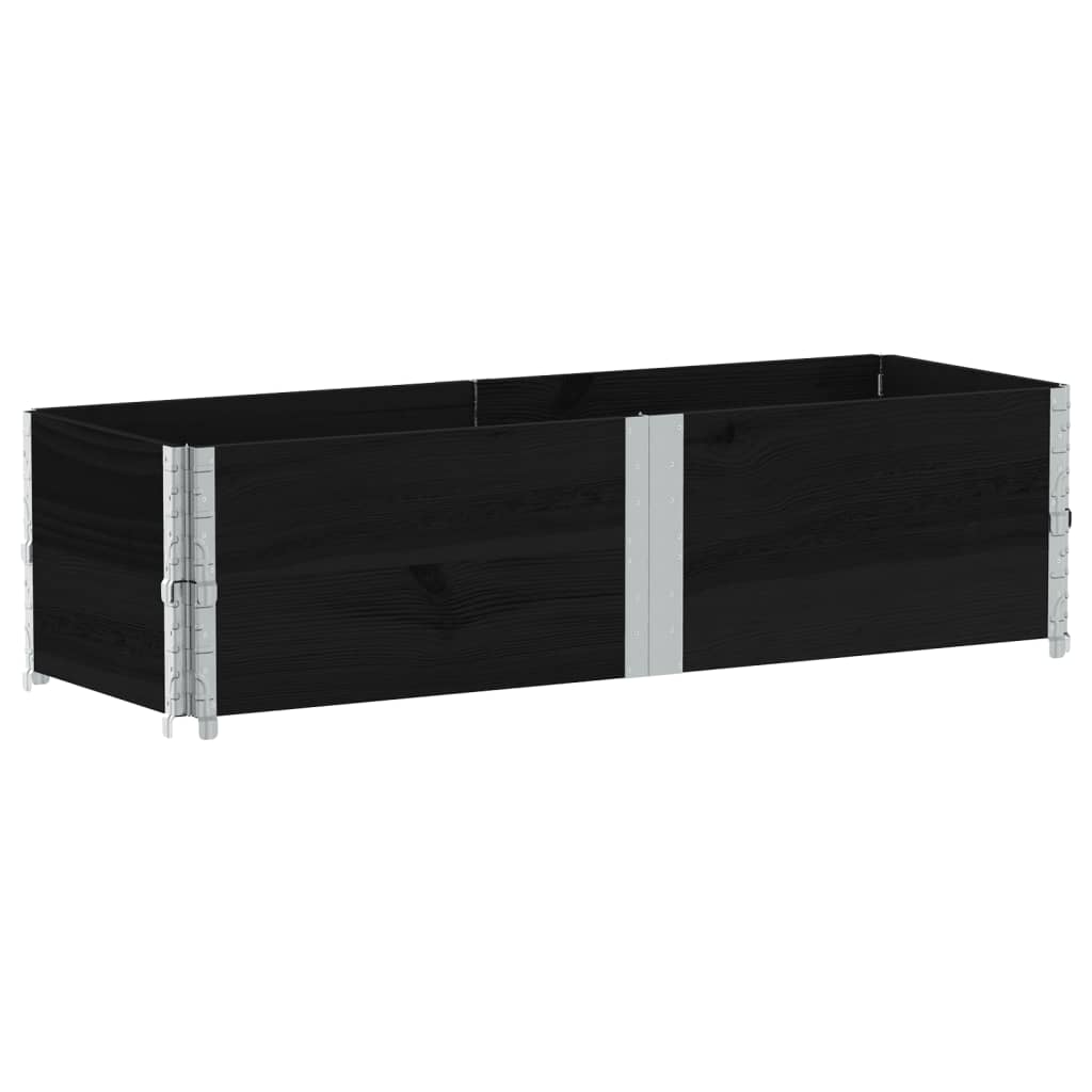 vidaXL Garden Planter Black 150x50 cm Solid Wood Pine 5