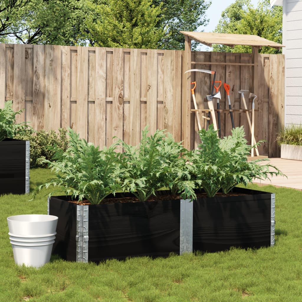 vidaXL Garden Planter Black 150x50 cm Solid Wood Pine 1