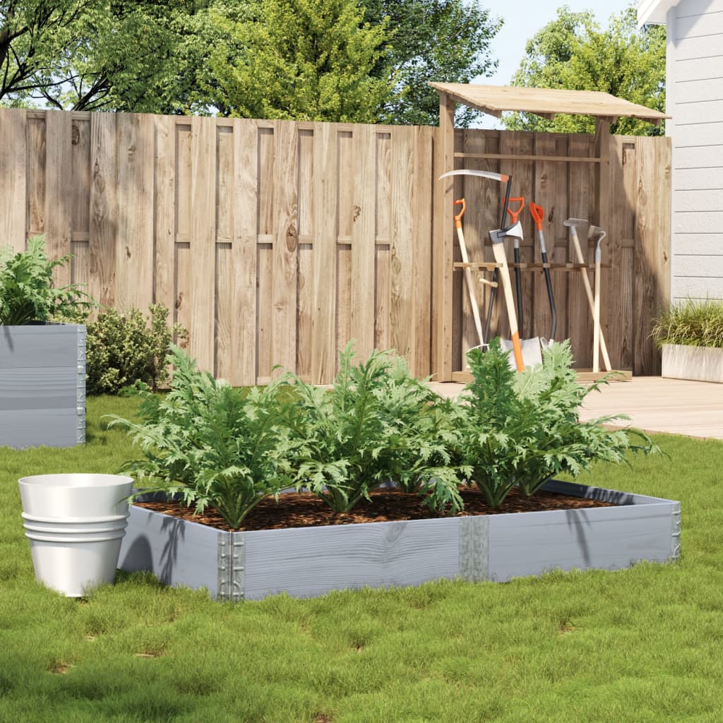 vidaXL Garden Planter Grey 150x100 cm Solid Wood Pine 1