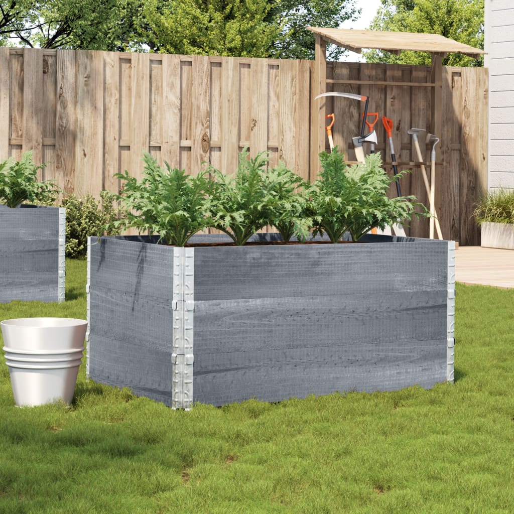 Garden Planter 80x60 cm Solid Wood Pine Height 60.5 cm Grey 120 cm 80 cm