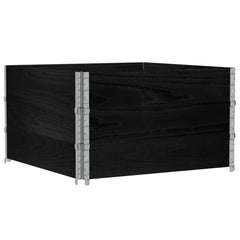 Garden Planter 80x60 cm Solid Wood Pine Height 60.5 cm Black 100 cm 100 cm