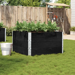 Garden Planter 80x60 cm Solid Wood Pine Height 60.5 cm Black 100 cm 100 cm
