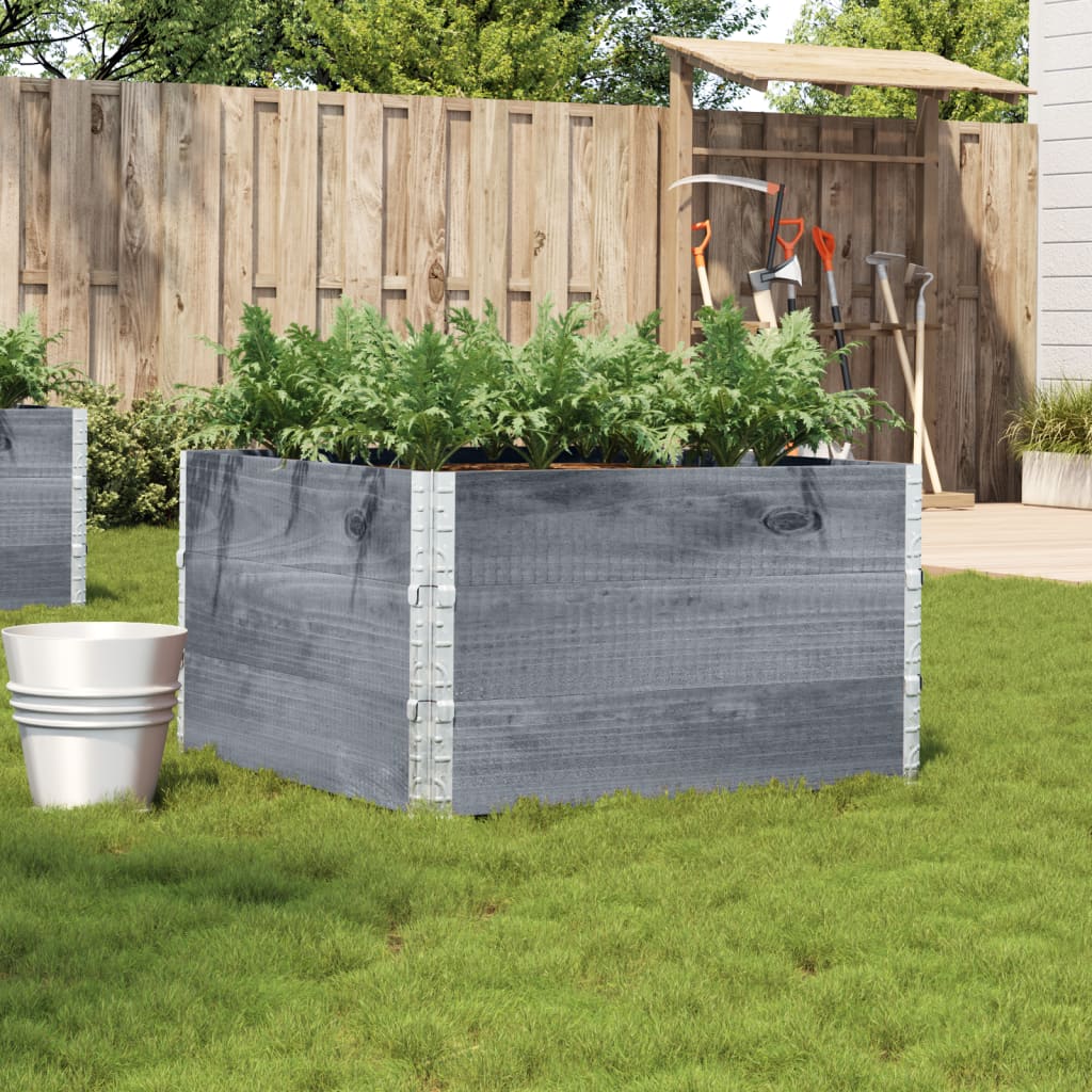 Garden Planter 80x60 cm Solid Wood Pine Height 60.5 cm Grey 100 cm 100 cm