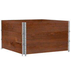 Garden Planter Brown 80x60 cm Solid Wood Pine Height 60.5 cm Dark Brown 100 cm 100 cm
