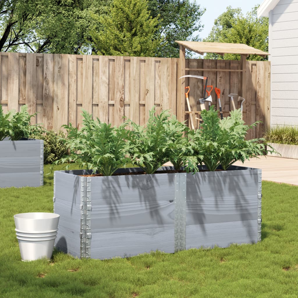 Garden Planter 80x60 cm Solid Wood Pine Height 60.5 cm Grey 150 cm 50 cm