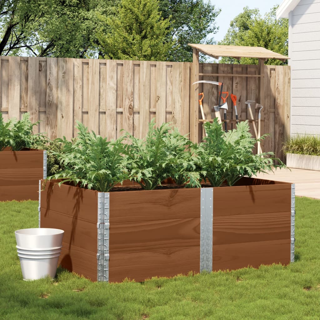 Garden Planter Brown 80x60 cm Solid Wood Pine Height 60.5 cm Dark Brown 150 cm 100 cm