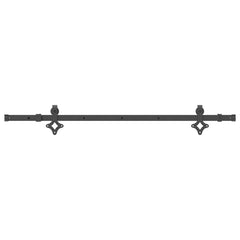 Sliding Door Hardware Kit Steel Black 152.5 cm 1