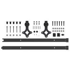Sliding Door Hardware Kit Steel Black 152.5 cm 1