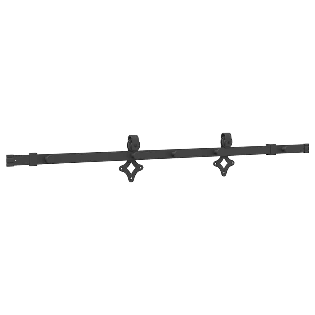 Sliding Door Hardware Kit Steel Black 152.5 cm 1