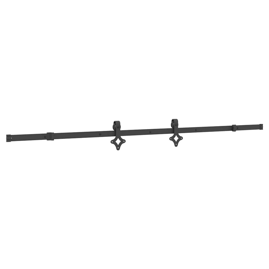 vidaXL Sliding Door Hardware Kit 213,5 cm Steel Black 2