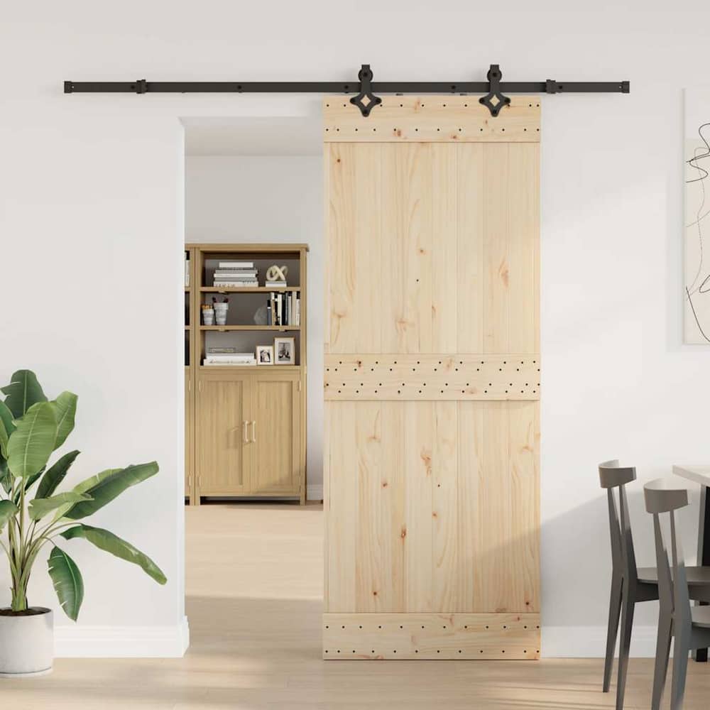 vidaXL Sliding Door Hardware Kit 213,5 cm Steel Black 3