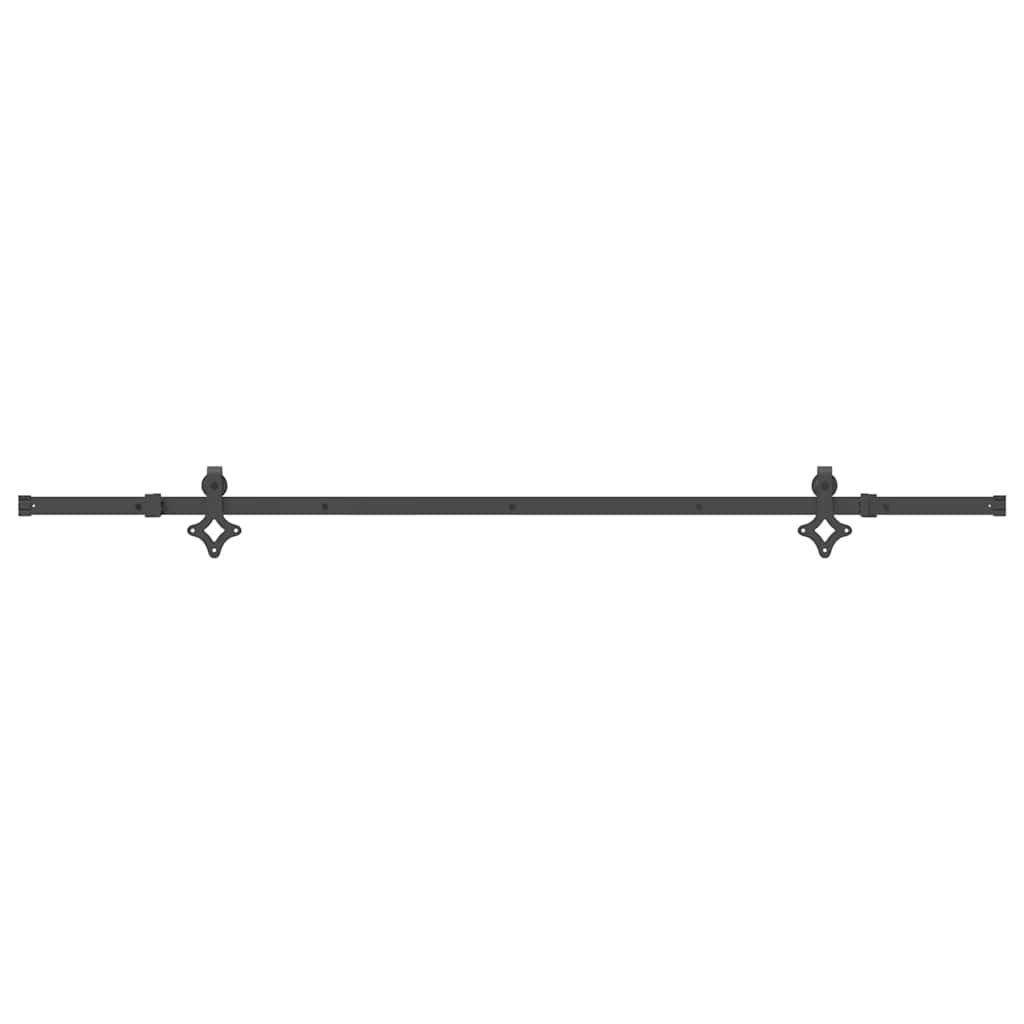 vidaXL Sliding Door Hardware Kit 213,5 cm Steel Black 4