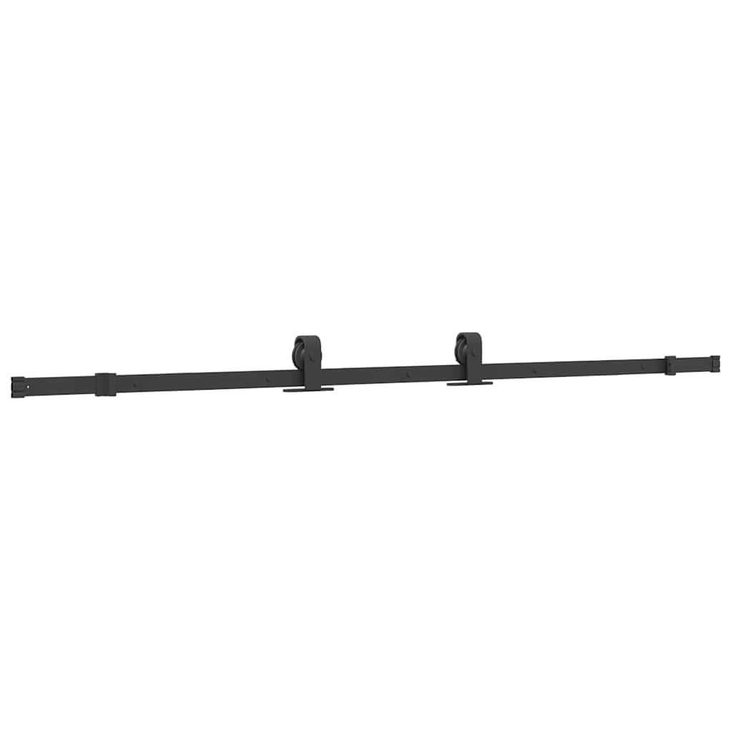 vidaXL Sliding Door Hardware Kit 200 cm Steel Black 4