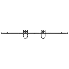 vidaXL Sliding Door Hardware Kit 183 cm Steel Black 2