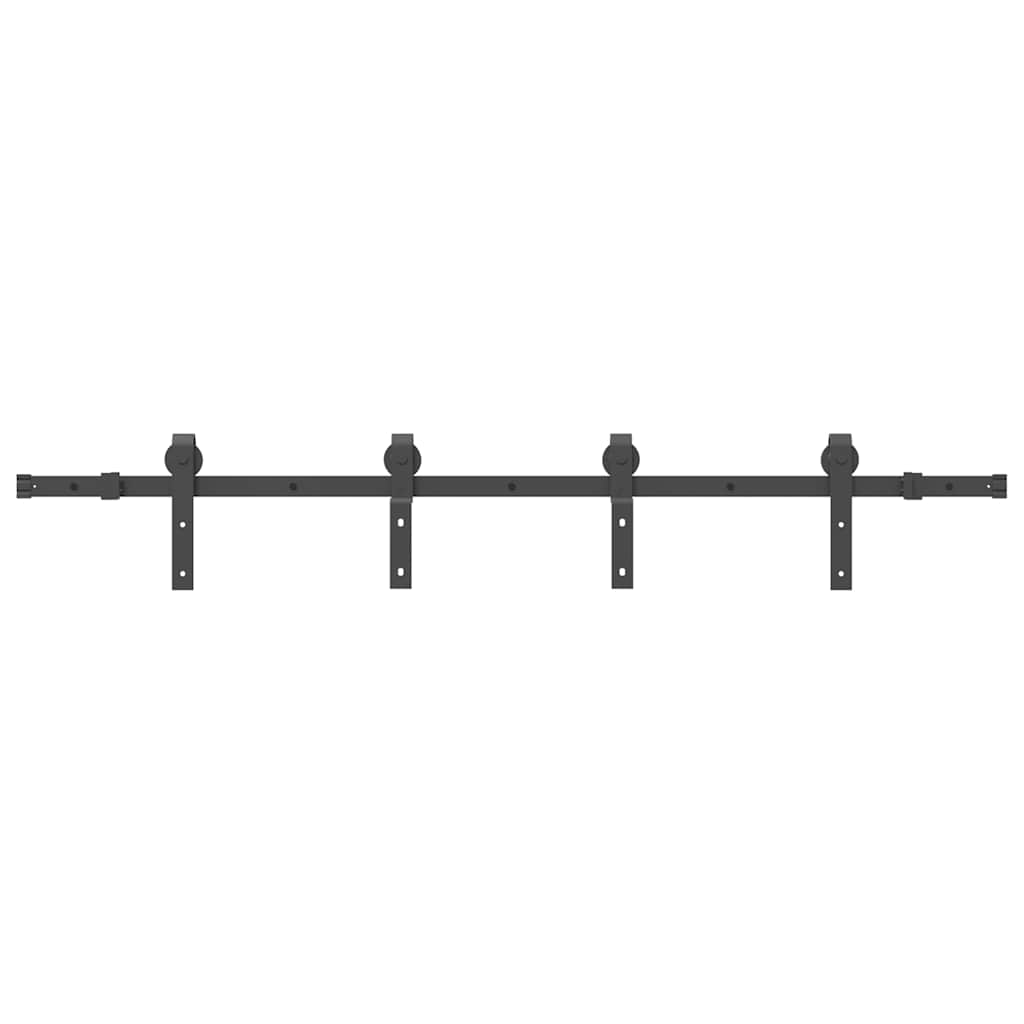 vidaXL Sliding Door Hardware Kit 183 cm Steel Black 2