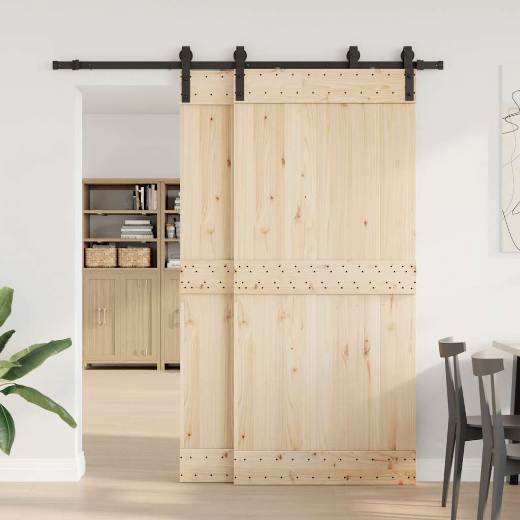 Sliding Door Hardware Kit Steel Black 200 cm