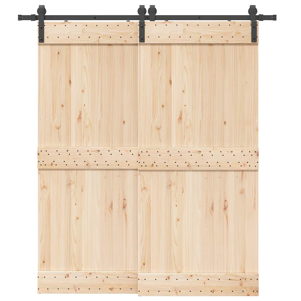 vidaXL Sliding Door Hardware Kit 200 cm Steel Black 1