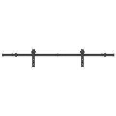 vidaXL Sliding Door Hardware Kit 183 cm Steel Black 4