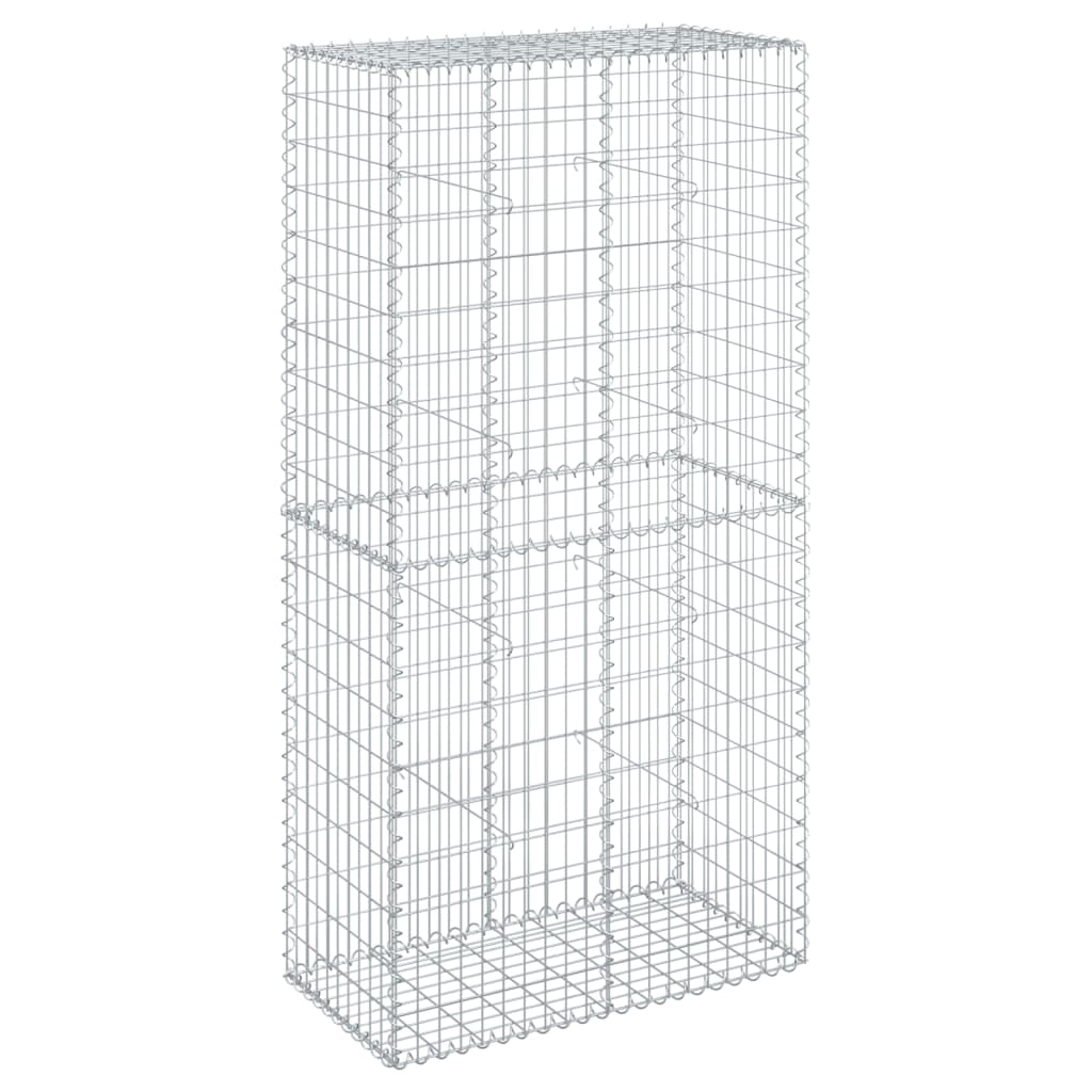 Gabion Basket with Cover Galvanised Iron Depth 50 cm Height 200 cm 100 cm