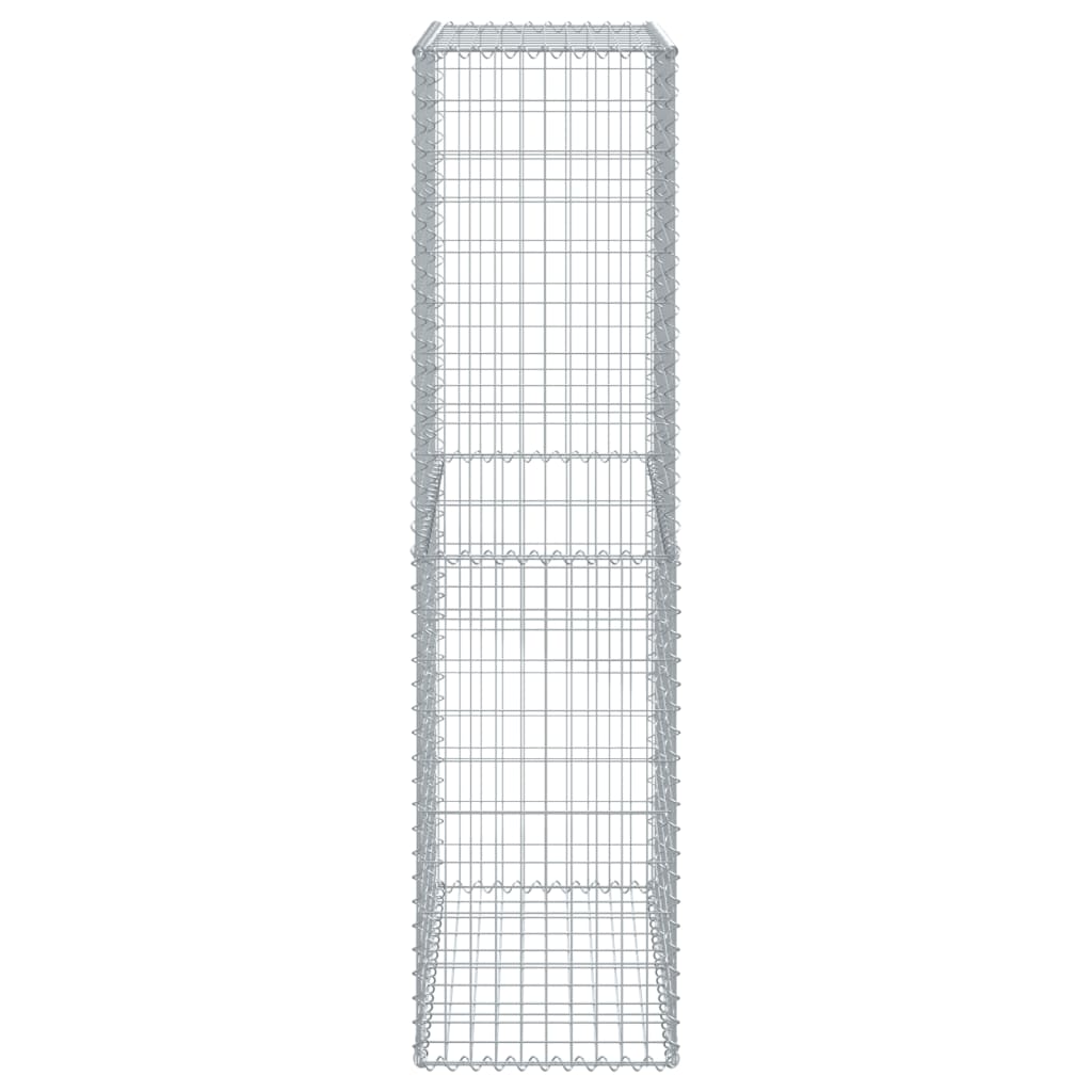 Gabion Basket with Cover Galvanised Iron Depth 50 cm Height 200 cm 100 cm