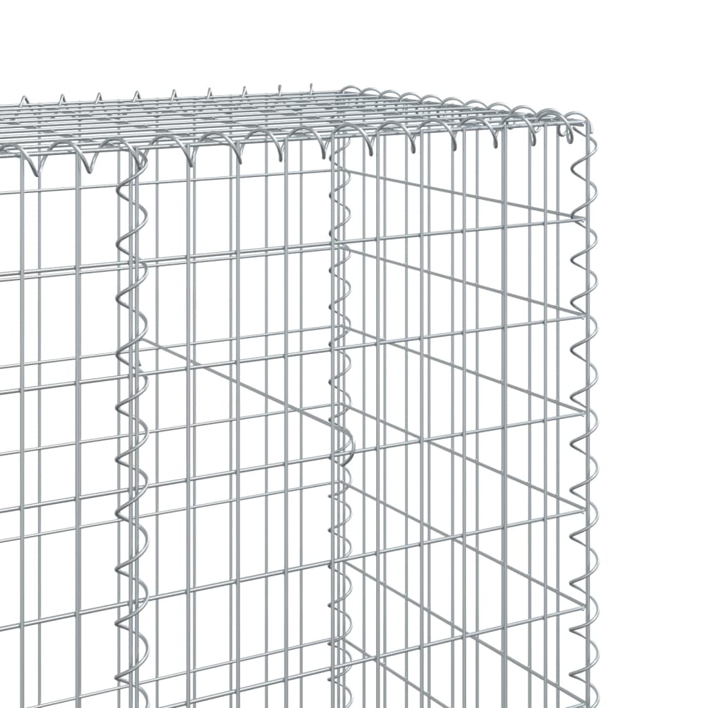 Gabion Basket with Cover Galvanised Iron Depth 50 cm Height 200 cm 100 cm