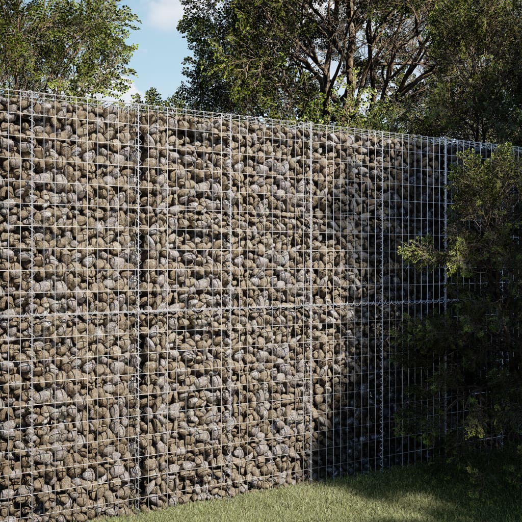 Gabion Basket with Cover Galvanised Iron Depth 50 cm Height 200 cm 100 cm