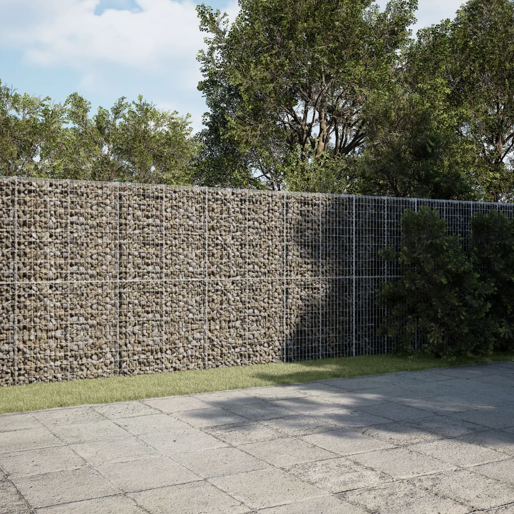 Gabion Basket with Cover Galvanised Iron Depth 50 cm Height 200 cm 600 cm