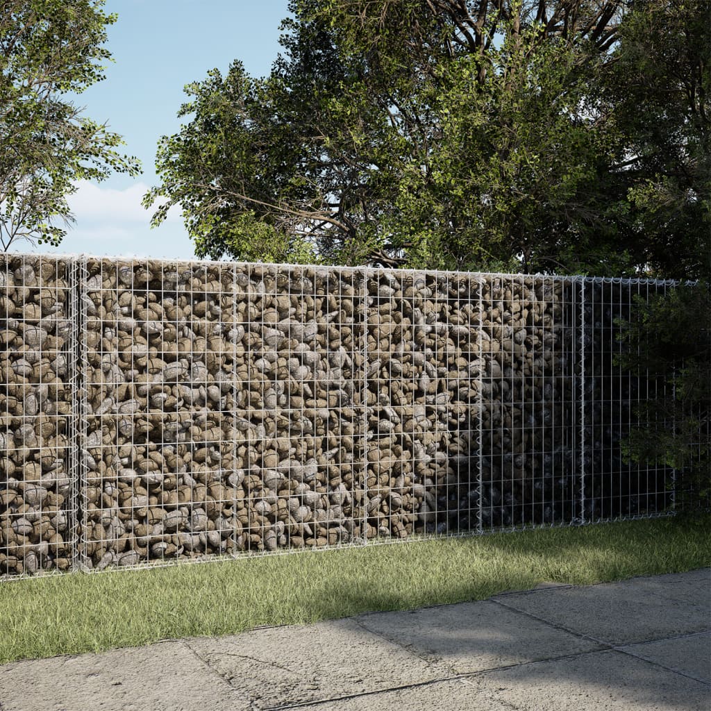 Gabion Basket with Cover Galvanised Iron Depth 100 cm Height 100 cm 200 cm