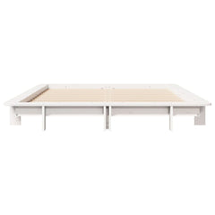 Bed Frame without Mattress Solid Wood Pine Length 190 cm White 140 cm