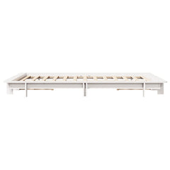Bed Frame without Mattress Solid Wood Pine Length 190 cm White 140 cm