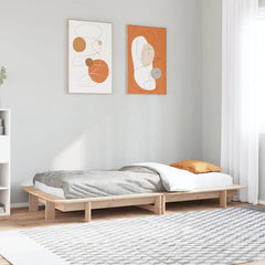 Bed Frame without Mattress Solid Wood Pine Length 190 cm Natural 75 cm