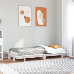 Bed Frame without Mattress Solid Wood Pine Length White