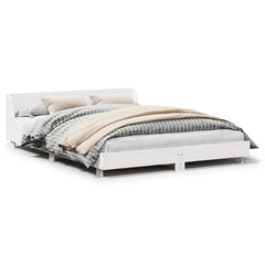 Bed Frame without Mattress Solid Wood Pine Length 200 cm White 150 cm