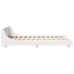 Bed Frame without Mattress Solid Wood Pine Length 200 cm White 150 cm