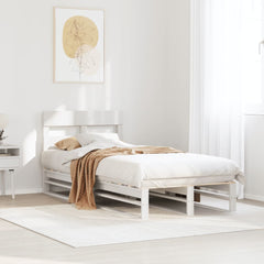Bed Frame without Mattress Solid Wood Pine Length 190 cm White 75 cm
