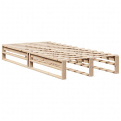 Bed Frame without Mattress Solid Wood Pine Length 190 cm Natural 90 cm