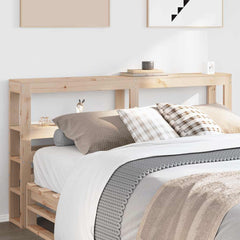 Headboard with Shelves 90 cm Solid Wood Pine Natural 156 x 19 x 82 cm
